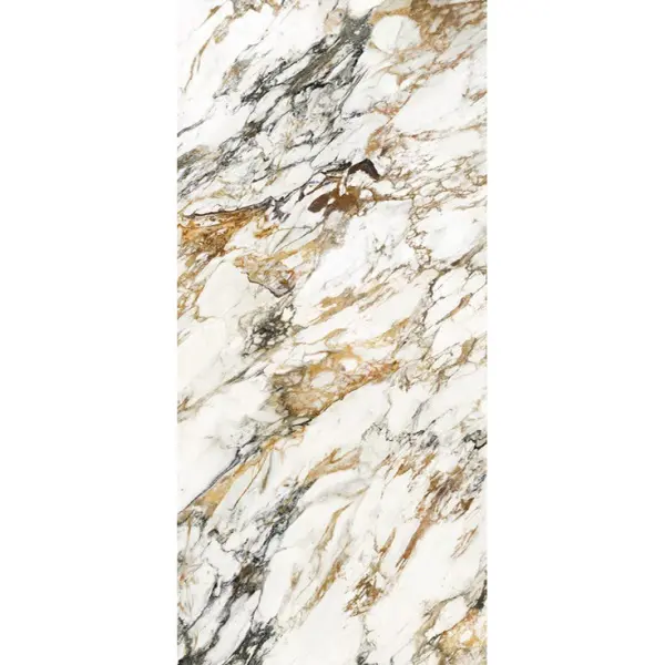 Delfone Hermes Golden Rimmed White Polished Спеченный камень 12mm 120x240