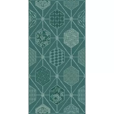 Azori Devore Indigo Geometria 31.5x63