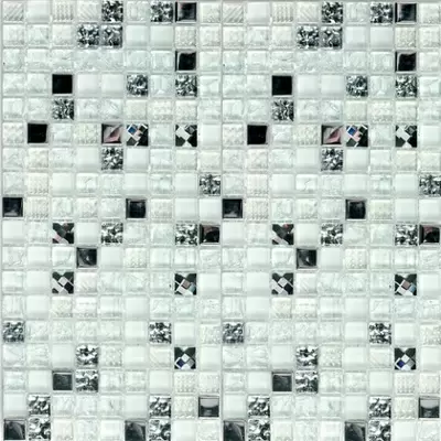 Bonaparte Мозаика стеклянная Crystal white 30x30