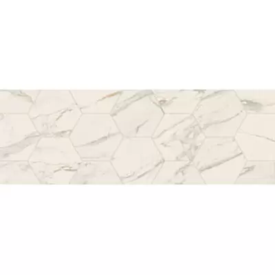 Marca Corona Motif E482 Calacata Trama Mirco Matt Essagonо 25x21.6