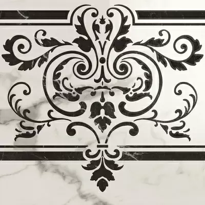 Panaria Eternity PGWENF1 Fascia Classic Lux Statuario White-Marquina Black 60x60