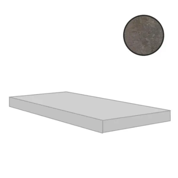 Cerim Ceramiche Match Up 772278 Cemento Coffee Comfort Angolo Gradino Dx 33x120