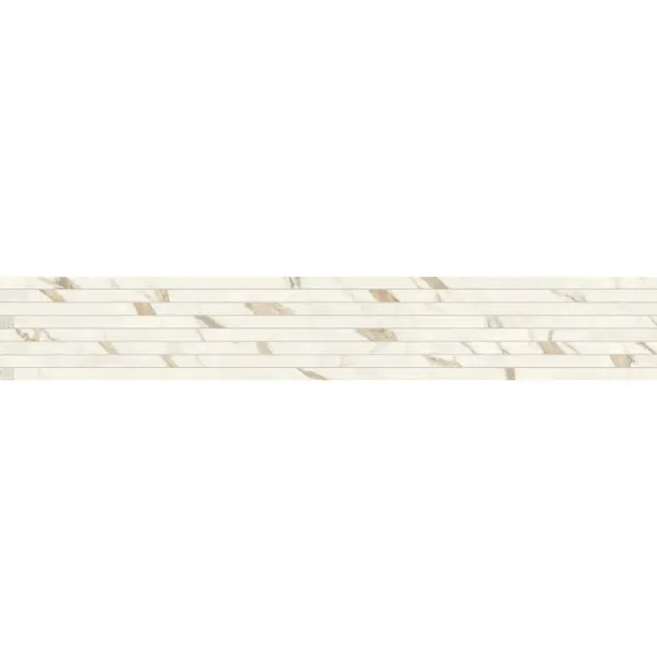 Impronta italgraniti Marble Touch MT01LTL9 Calacatta Extra List Tratto Lap 9mm 20x120 - керамическая плитка и керамогранит