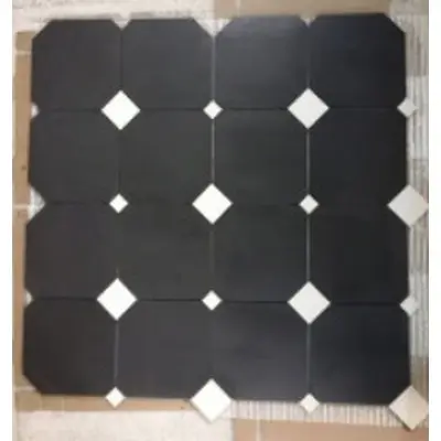 Metlaha Метлахская плитка Диана Черная 40x40