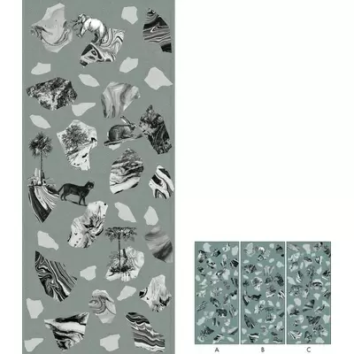 Ornamenta Operae OP120278CLGN Collage Green 120x278