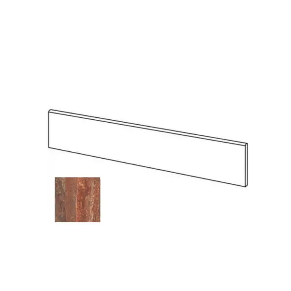 Impronta italgraniti I Travertini TR0776 Battiscopa Rosso Vein Cut 7x60