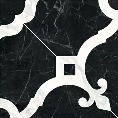 Kerama Marazzi Фрагонар ID89 Наборный Чёрный 1/4 Розона 30x30