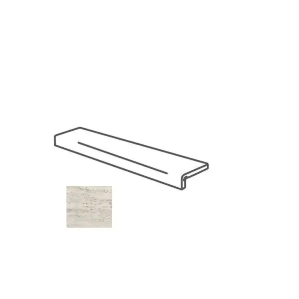 Impronta italgraniti I Travertini TR0695I Elemento L Incollato Grigio Cross Cut 16,5x60