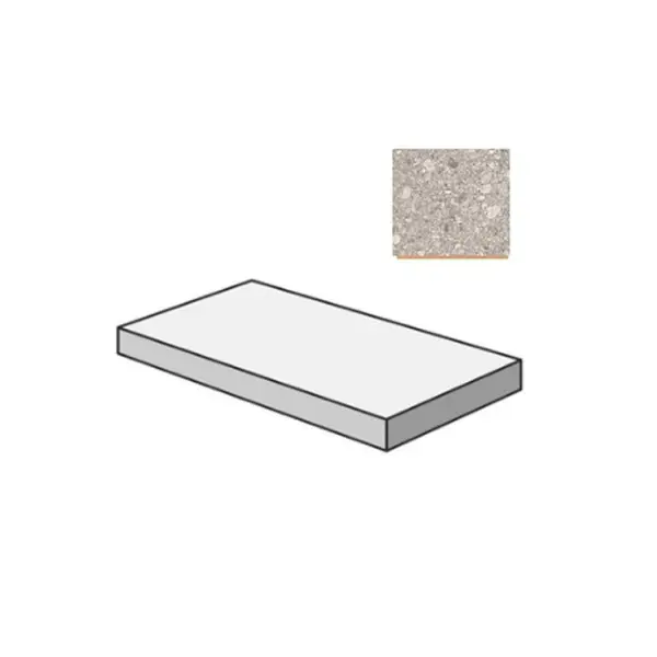 Sant Agostino Vita CSAGSPIM12 Gradone Angolare Sx Pietra 33x120