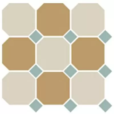 TopCer Octagon White Yellow Turquoise 30x30