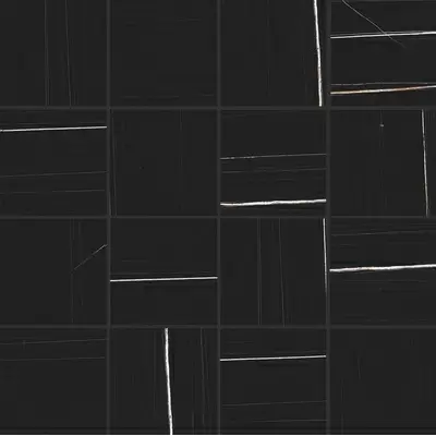 Casa Dolce Casa Stones and More 2.0 752808 Sahara Noir Glossy 6mm Mosaico 7.5x7,5 30x30