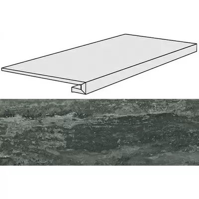 Rex Ceramiche I Travertini di Rex 748331 Black GR Glossy 120x33