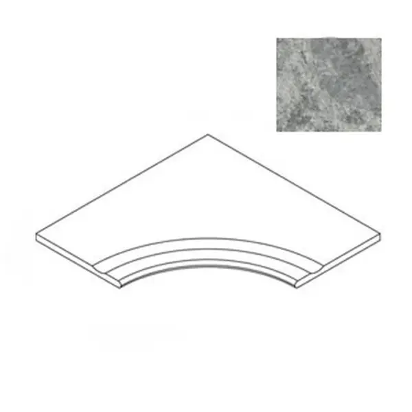 Atlas Concorde Russia Forte Dei Marmi Quark 620090001092 Persian Grey Bordo Svasato Angolare Round 30 60x60