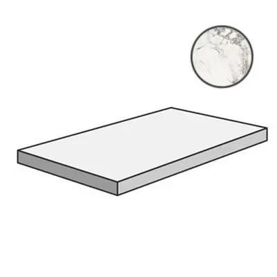 Sant Agostino Pure Marble CSAGASSH12 Gradone Ang 120 Sx Spider White 33x120
