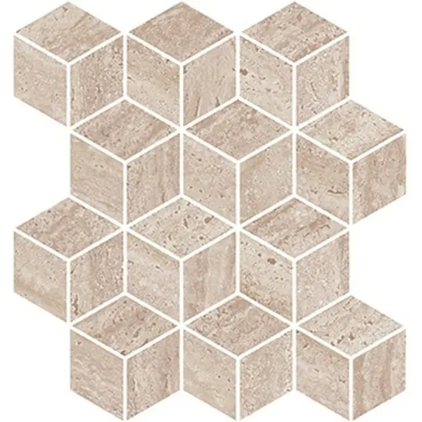 Kerama Marazzi Про Травертин KMD2MSM016BR Мозаичный бежевый матовый обрезной 34,5x37 - керамическая плитка и керамогранит
