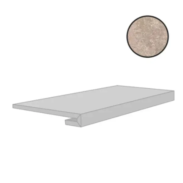 Cerim Ceramiche Match Up 772290 Cemento Cookie Gradino 33x120