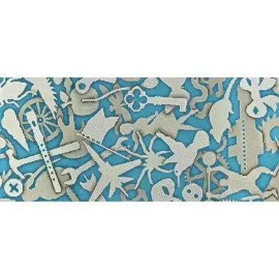 Bisazza Decori 10 06001840VL Silhouette Turquoise A 129.1x290.5