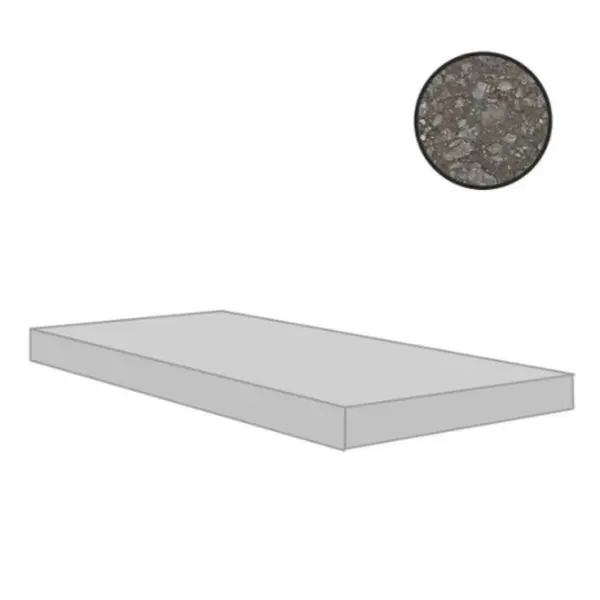 Cerim Ceramiche Match Up 772285 Ceppo Coffee Mix Angolo Gradino Dx 33x120