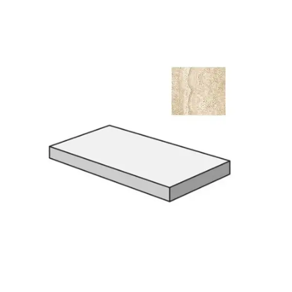 Sant Agostino Via Appia CSAGSVCB12 Gradone Angolare Sx Vein Cut Beige 33x120