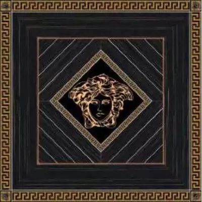 Versace Villa 49100 Rosone Ebano Nero-Oro Naturale 117,2x117,2