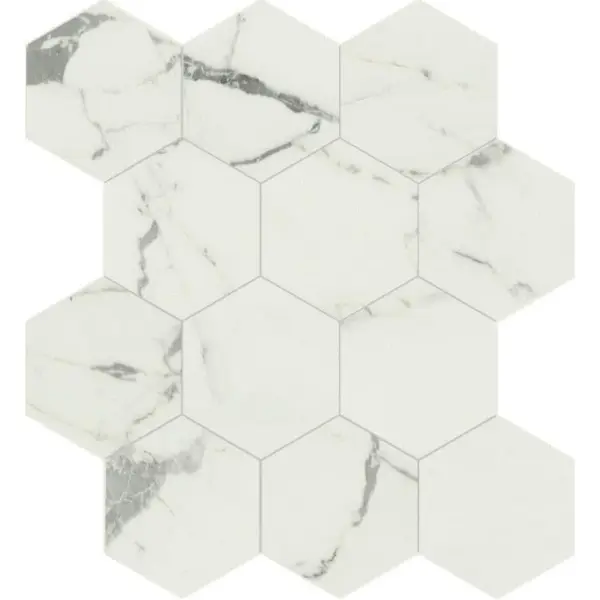 Caesar Anima ACKZ Statuario Composizione Esagono LP 28,5x33
