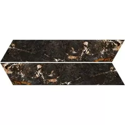 Goetan Ceramica Chevron Marmorea Marquina Gold 8x40