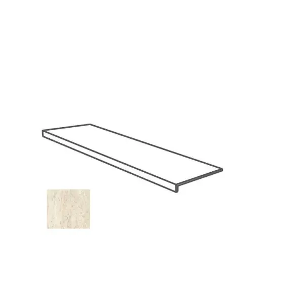 Impronta italgraniti I Travertini TR02G5A Gradone Assemblato Bianco Cross Cut 30x120