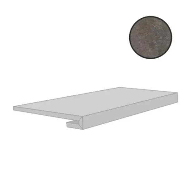 Cerim Ceramiche Match Up 772291 Cemento Coffee Gradino 33x120