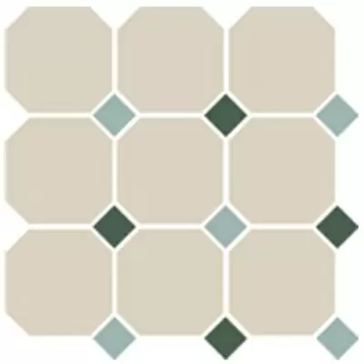TopCer Octagon White Turquoise Green 30x30