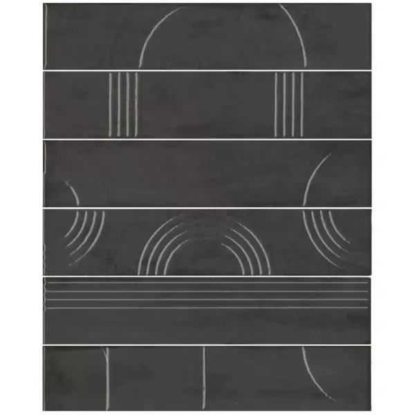 Kerama Marazzi Мажорель KMP3STA009RN6X Чёрный глянцевый (из 6 частей 6х28,5) 28,5x36