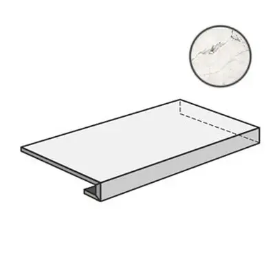 Sant Agostino Pure Marble CSAGADSH12 Gradone Ang 120 Dx Spider White 33x120