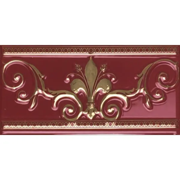 Ape ceramica Lord + Noblesse Cenefa Burdeos Gold 20x10