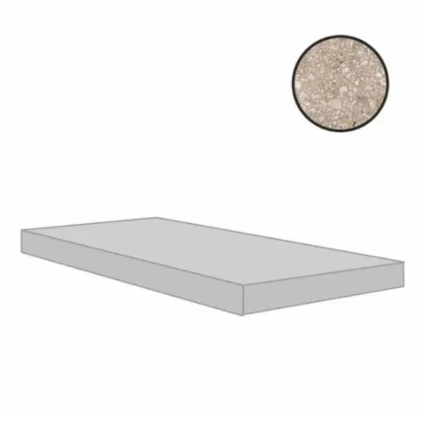 Cerim Ceramiche Match Up 772284 Ceppo Cookie Mix Angolo Gradino Dx 33x120