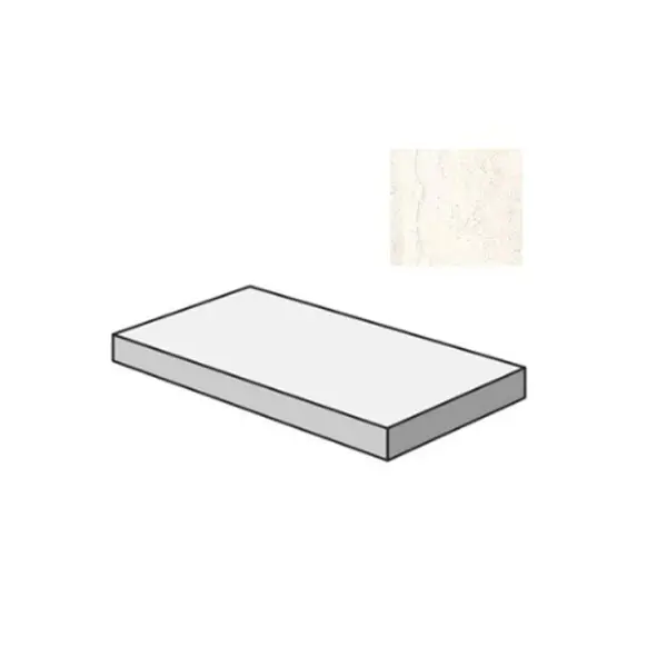 Sant Agostino Via Appia CSAGSVCW12 Gradone Angolare Sx Vein Cut White 33x120