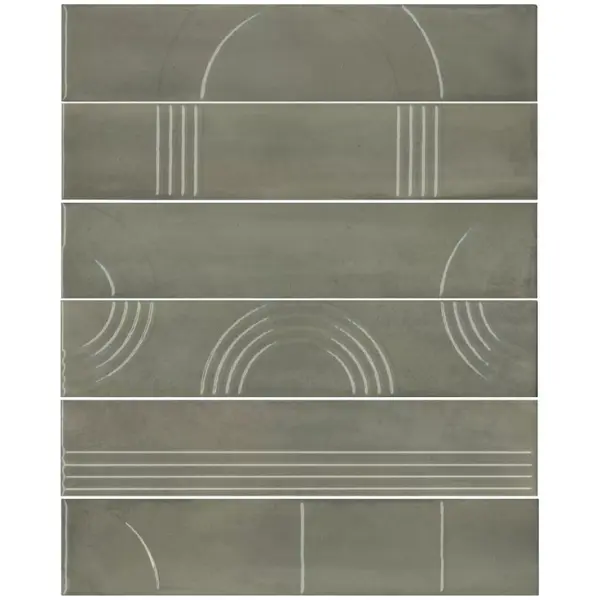 Kerama Marazzi Мажорель KMP3STA003RN6X Зелёный глянцевый (из 6 частей 6х28,5) 28,5x36