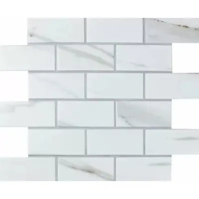 Bonaparte Керамогранитная мозаика Brick Calacatta Gold 28,8x29,2