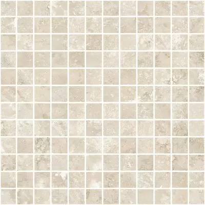 Monocibec Ceramiche Tradition 115675 Travertin Beige Mosaico Su Foglio 2.5x2.5 Naturale Rettificato 30x30