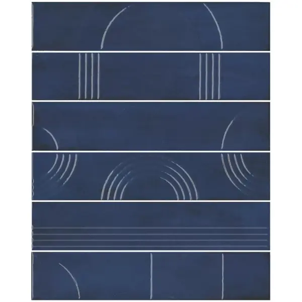 Kerama Marazzi Мажорель KMP3STA007RN6X Синий тёмный глянцевый (из 6 частей 6х28,5) 28,5x36