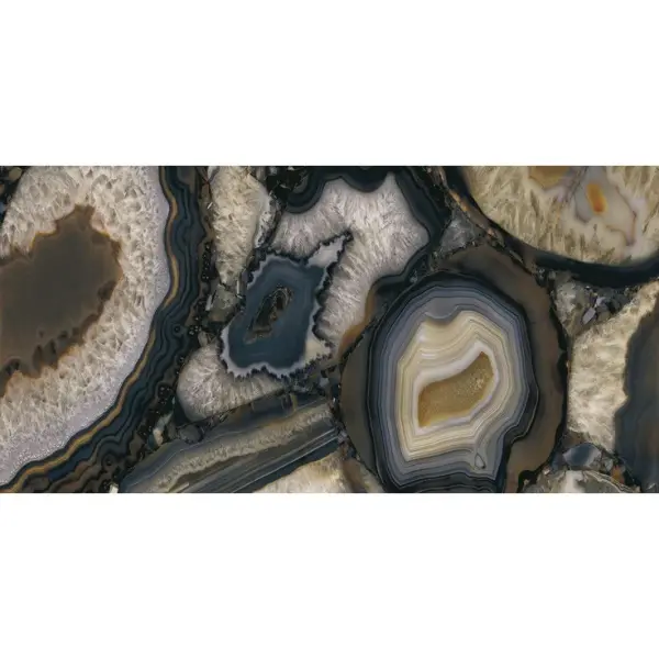 Level by Emil Group Marmi ELMQ Book Match A Agate Black Full Lappato 162x324