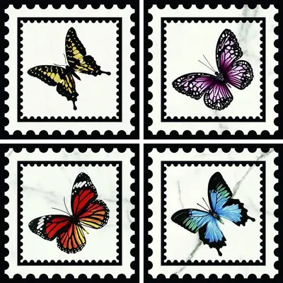 Villeroy&Boch Victorian by Mary Katrantzou K1222MK0D0010 White Butterfly Gl 45°f 20x20