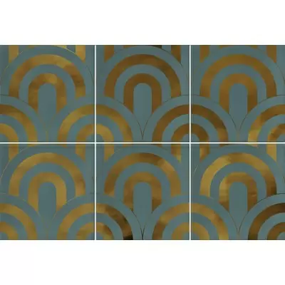 Vives Hanami Takada Turquesa Oro 23x33,5