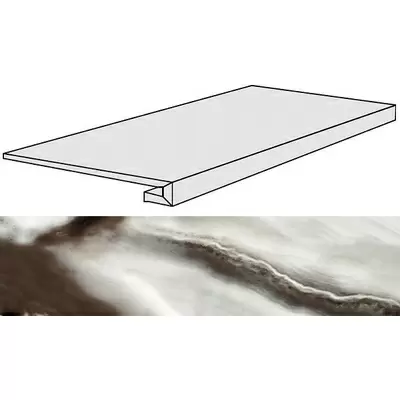 Rex Ceramiche Alabastri Di Rex 739918 Fume Gradino 33x120
