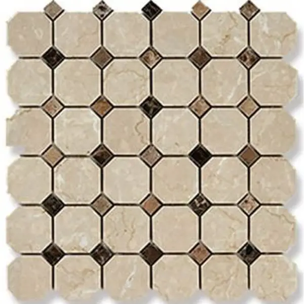 Art&Natura Octagon Pattern Botticino Fiorito + Dark Imperador 30,5x30,5