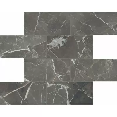 Casa Dolce Casa Stones and More 2.0 756821 Calacatta Black Glossy 6mm Muretto 7.5x15 30x30