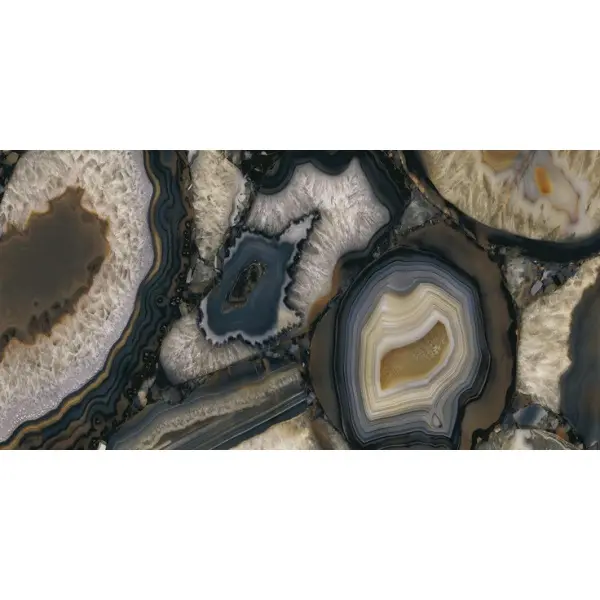 Level by Emil Group Marmi ELX2 Stuoiato Book Match A Agate Black Lapp 162x324