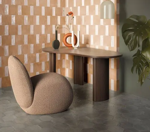 Emil ceramica Forme EMDM Esagona Rosato Naturale 21x18,2