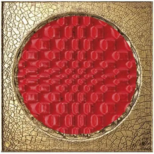 Iris Ceramica Citta di faenza 511059 Rosso Decoro Oro Glossy 15x15