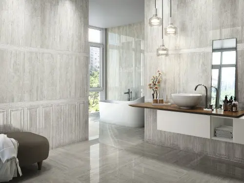 Ape ceramica Travertino Cenefa Sabba Matt Gold 8x25