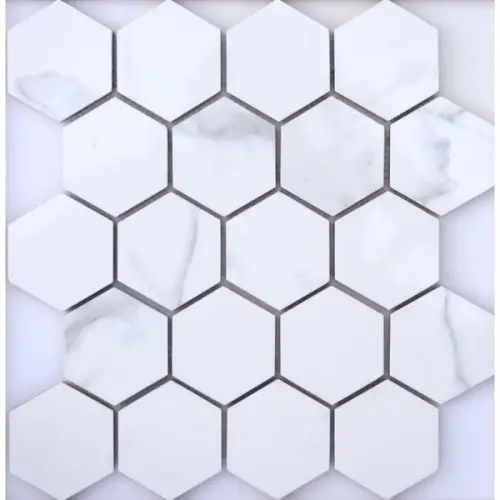 Caramelle Marble Porcelain Calacatta Hexagonal Pol 30,8x36,7 - керамическая плитка и керамогранит