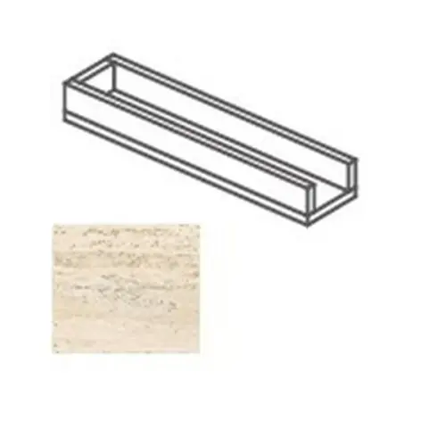 Impronta italgraniti I Travertini TR03CAC6 Canalina a Bordo Chiuso Beige Vein Cut 14x60x8